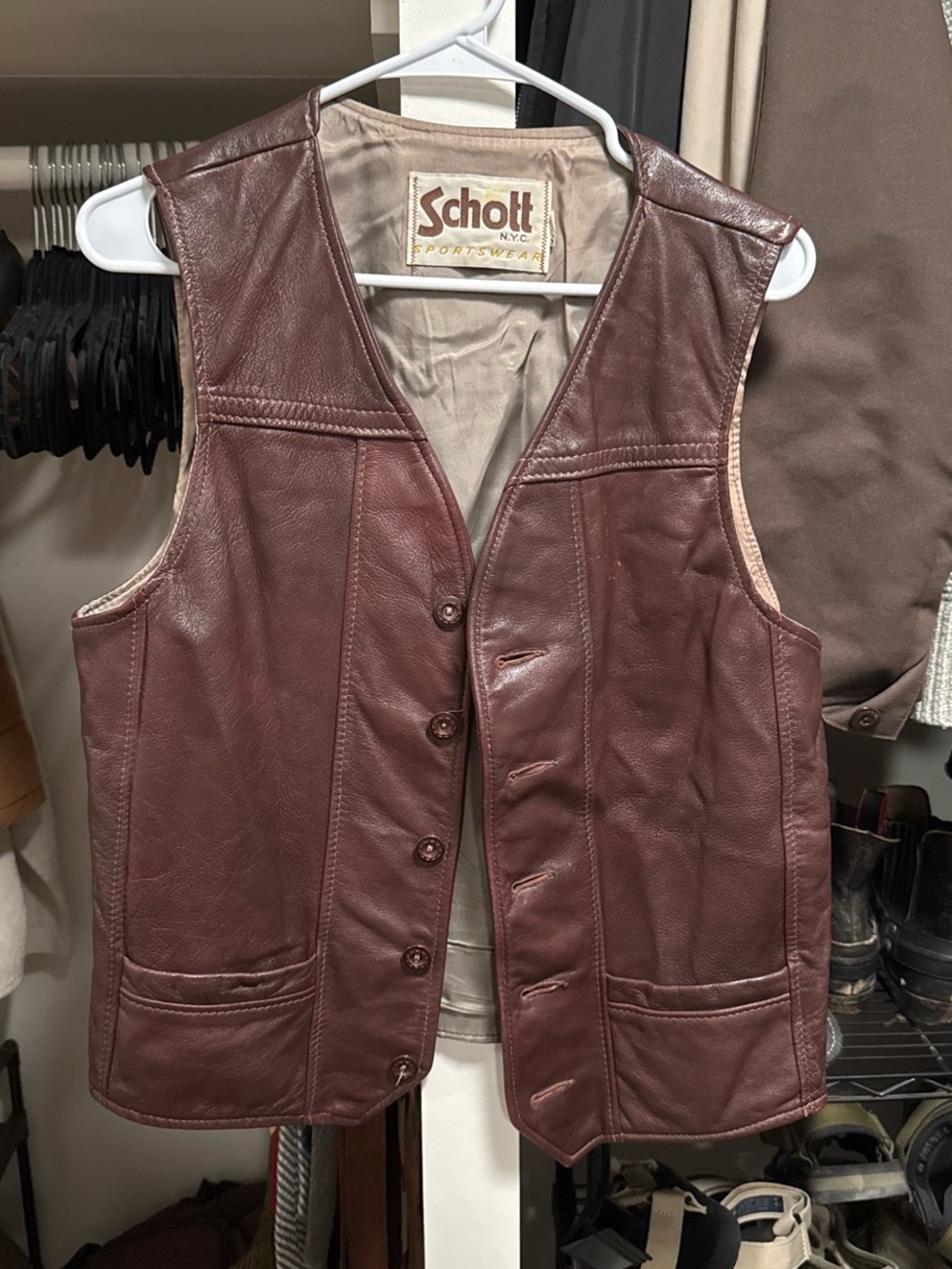 Vintage Schott leather vest